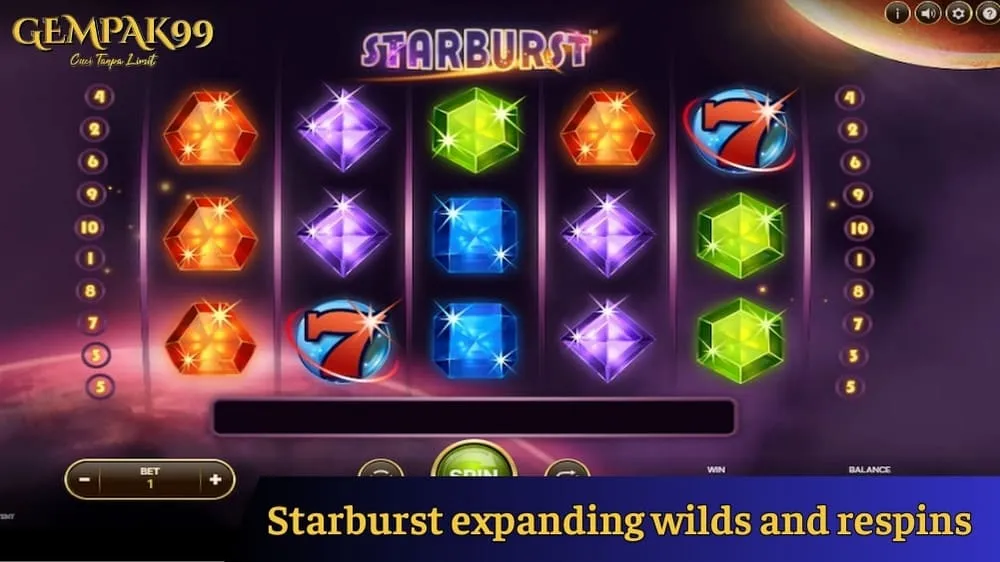Starburst expanding wilds and respins